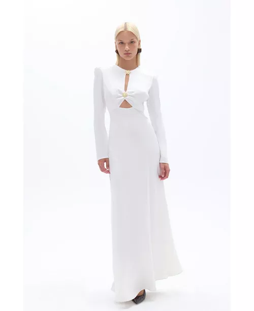 women's cut-out detailed maxi dress