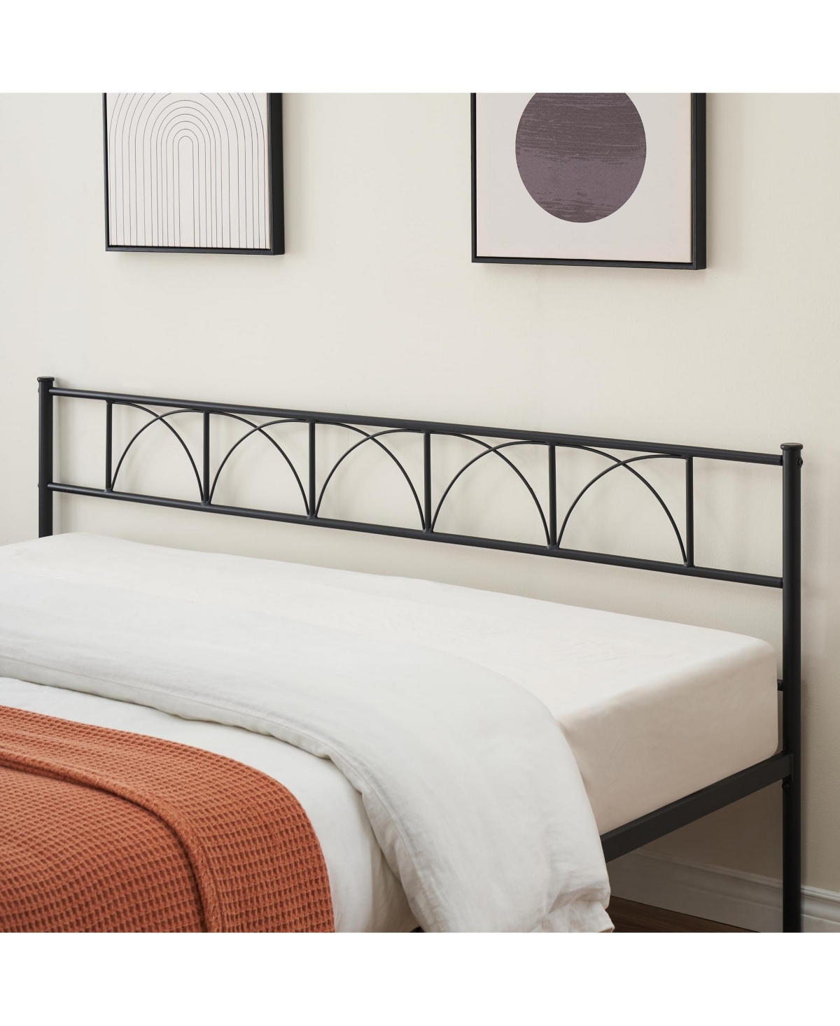 gaomon Metal Bed Frame King Black, Sturdy Modern Stylish Iron Twin Bed Frame with Headboard and Footboard
