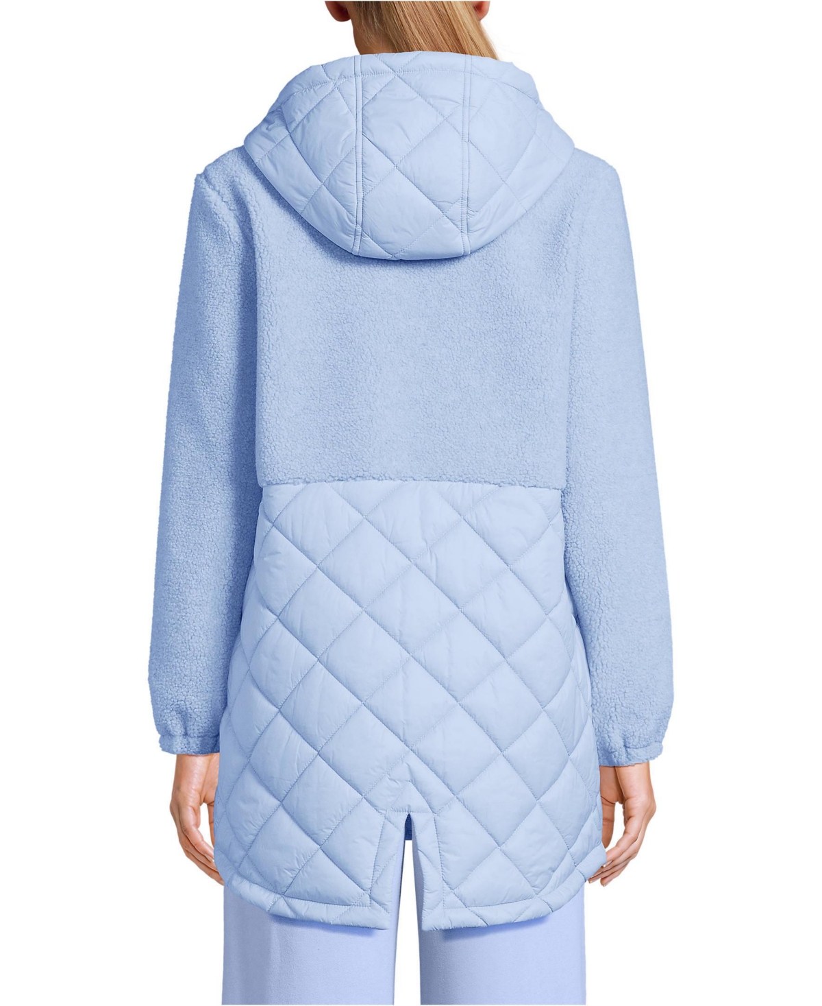 Lands' End Women's High Pile Quilted Mixed Media Parka