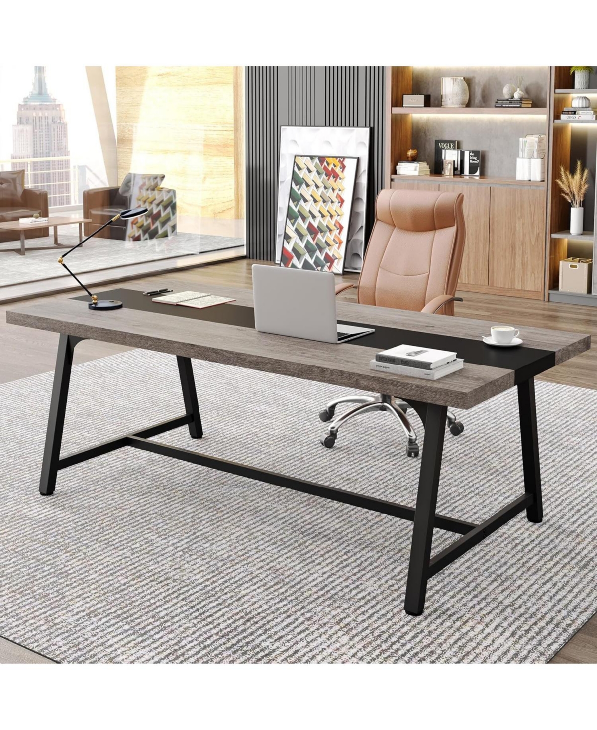 Tribesigns Executive Desk, Large Office Computer Desk, [Spacious Work Area] Modern Simple Workstation Writing Table Study Desk for Home Office - G