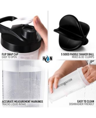 Protein Shaker Bottle 28oz - Shaker Bottles For Protein Mixes With Paddle Shaker Ball