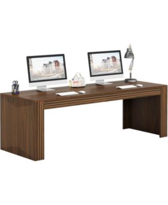 79-Inch Extra Long Desk, Two Person Desk Double Desk for Home Office, Wooden Long Computer Desk, Writing Table Study Desk for Office