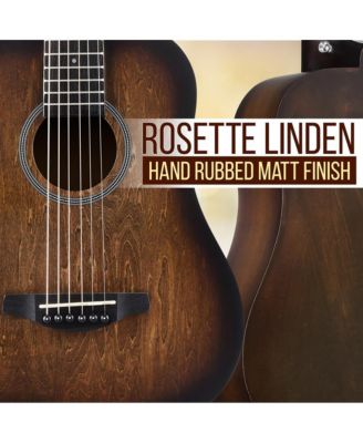 34" Acoustic Guitar Kit - 6-String 1/2 Junior Size Guitar with Accessories, Brown (PGA820BR)