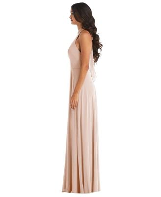 Plus Size High Neck Halter Backless Maxi Dress