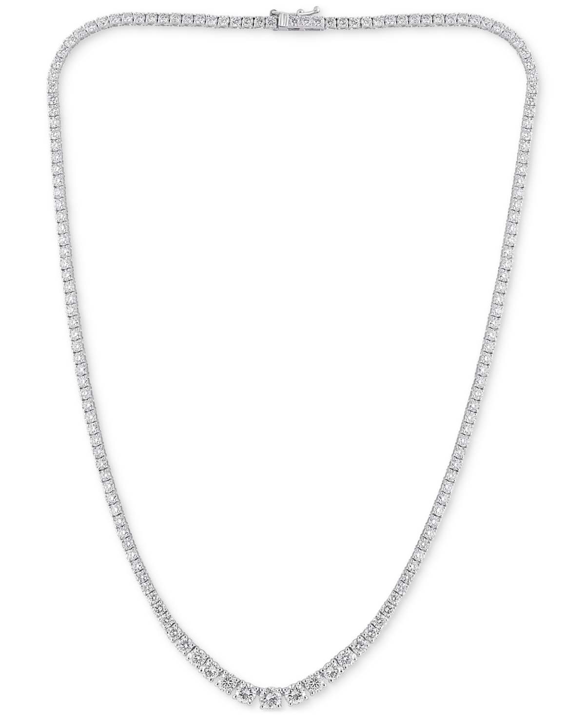 MACY'S DIAMOND NECKLACE (10 CT. T.W.) IN 14K WHITE GOLD, 16-1/2" 
