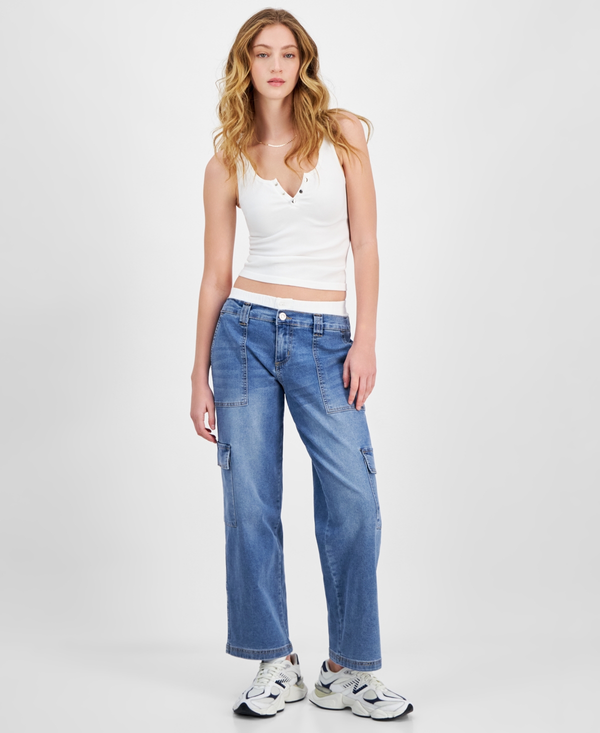 Juniors' Boxer Detail Cargo Jeans - Medium
