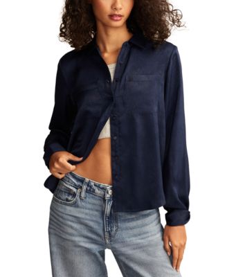 Lucky Brand - Women's Hammered-Satin Button-Down Shirt