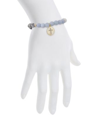 Multi Color Matte Stone Cross Stretch Bracelet