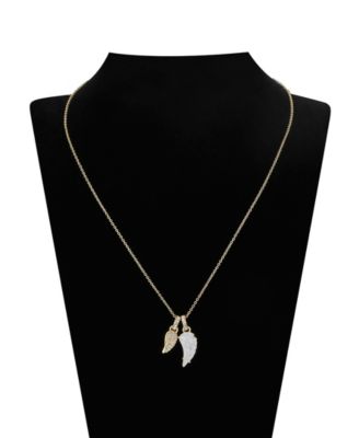 Crystal and Mother of Pearl Wing Pendant Necklace