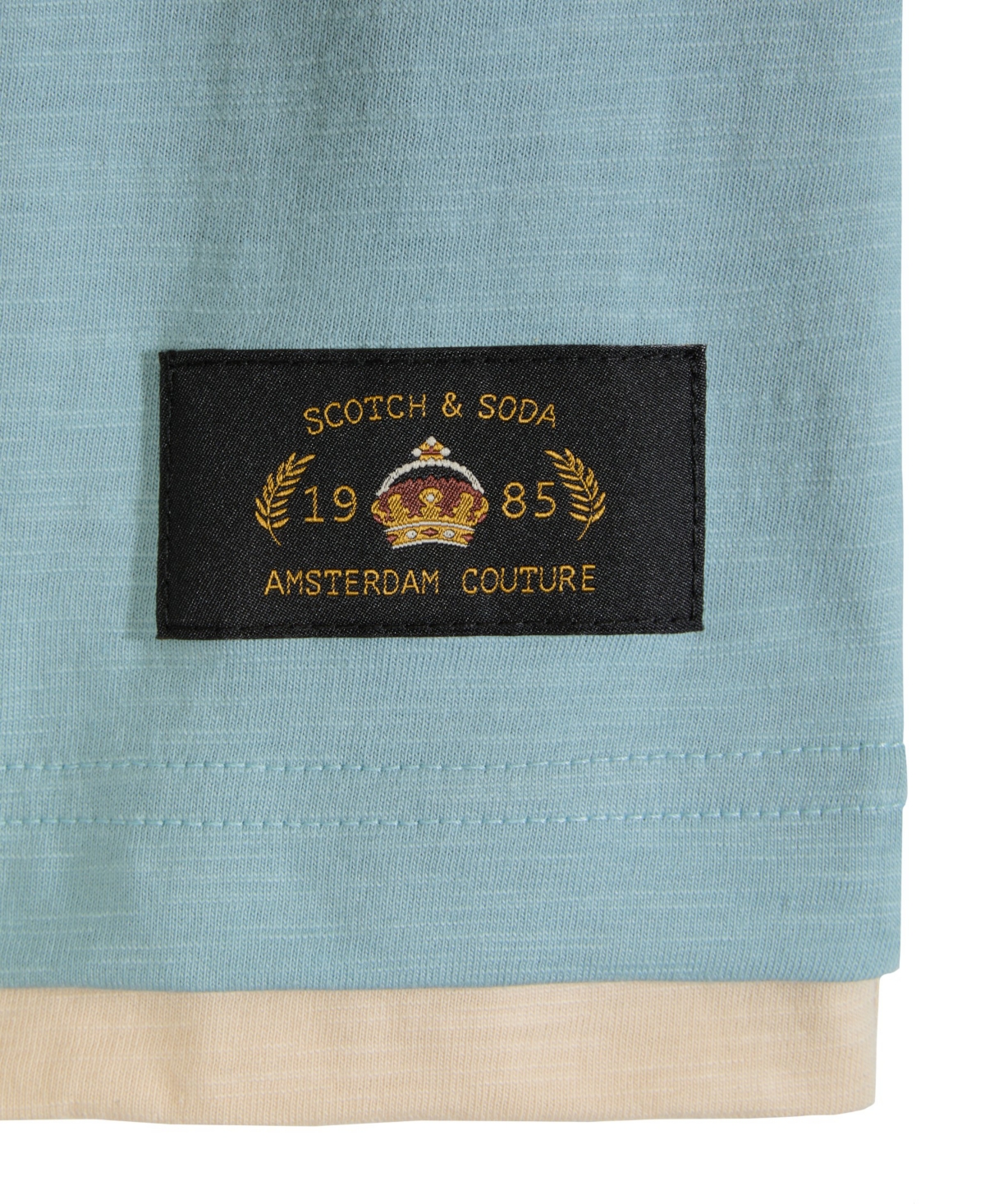 Scotch & Soda Big Boys Slub Jersey Henley T-shirt In Bay Blue