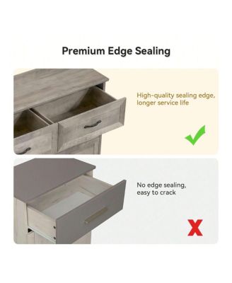 Dresser For Bedroom With 6 Drawers, Wood Drawer Dresser Chest Of Drawers For Closet, Living Room, Hallway, Nursery, Kids Bedroom