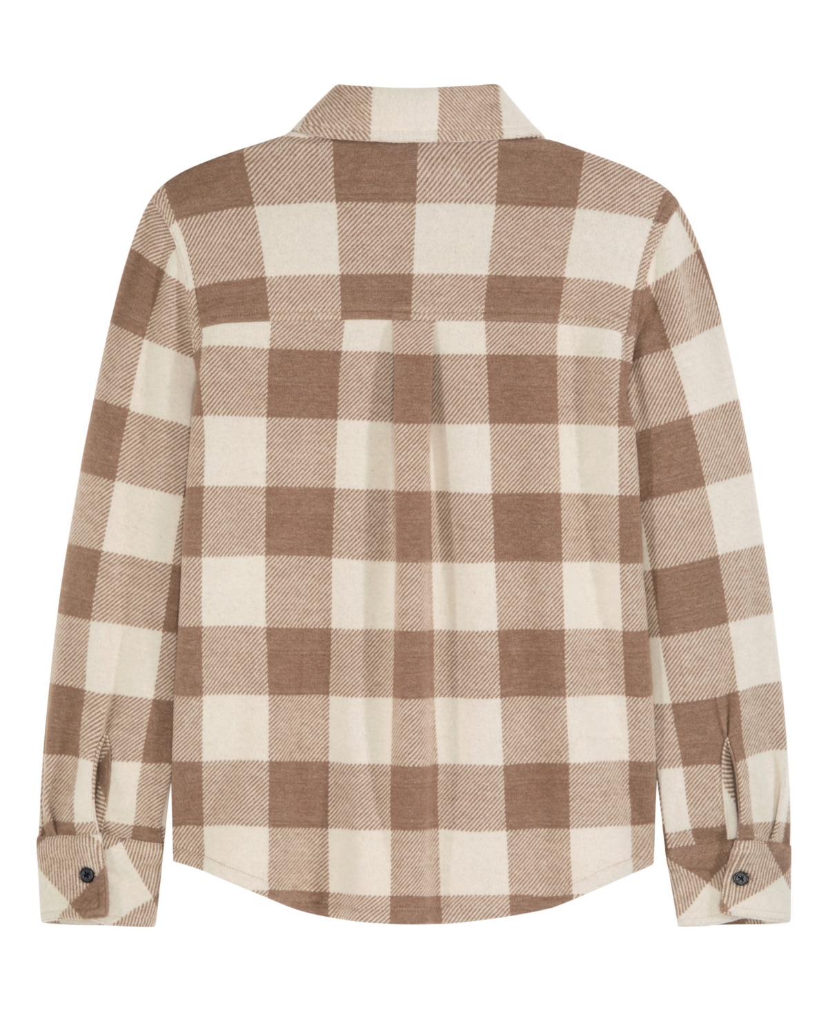 Scotch & Soda Big Boys Yarn Dye Knit Twill Button Up Shirt In Cappuchino