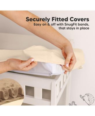 2pk Soothe Changing Pad Covers for Girl, Boy, Soft Cotton Contoured Diaper Changing Table Pad Covers