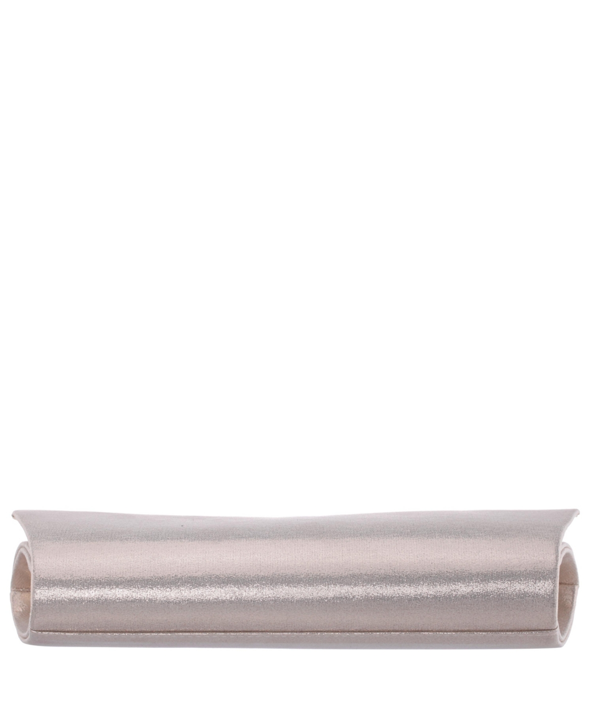 Shop Nina Curved Flap Slim Magnetic Clutch In Platino