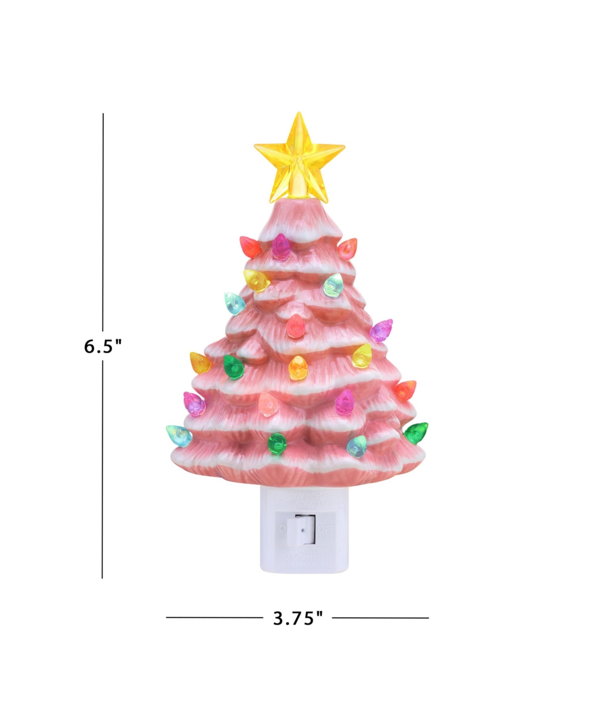 Mr. Christmas Nostalgic Ceramic Tree Nightlight In Pink