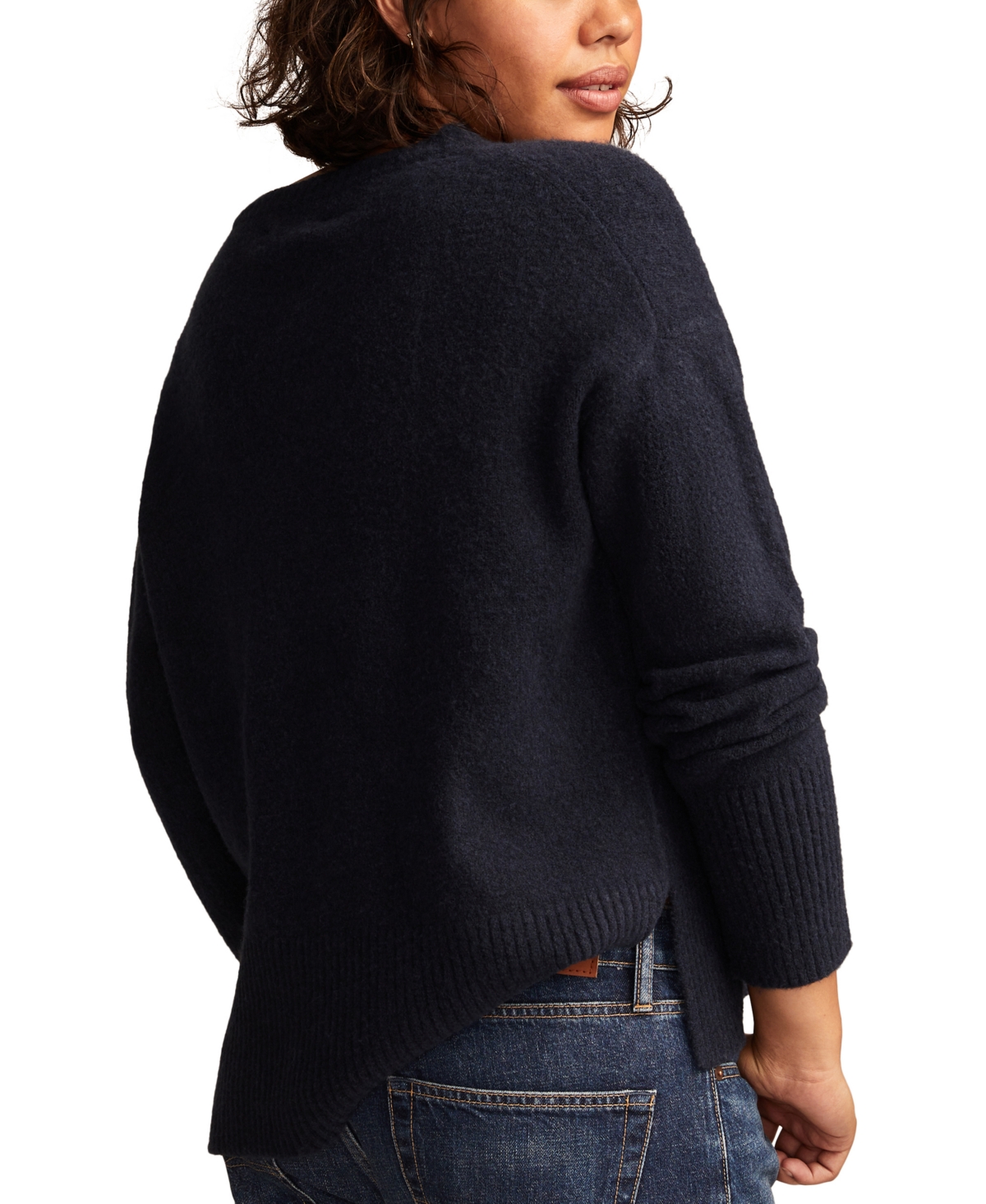 Lucky Brand Women's Cozy V-Neck Side-Slit Sweater