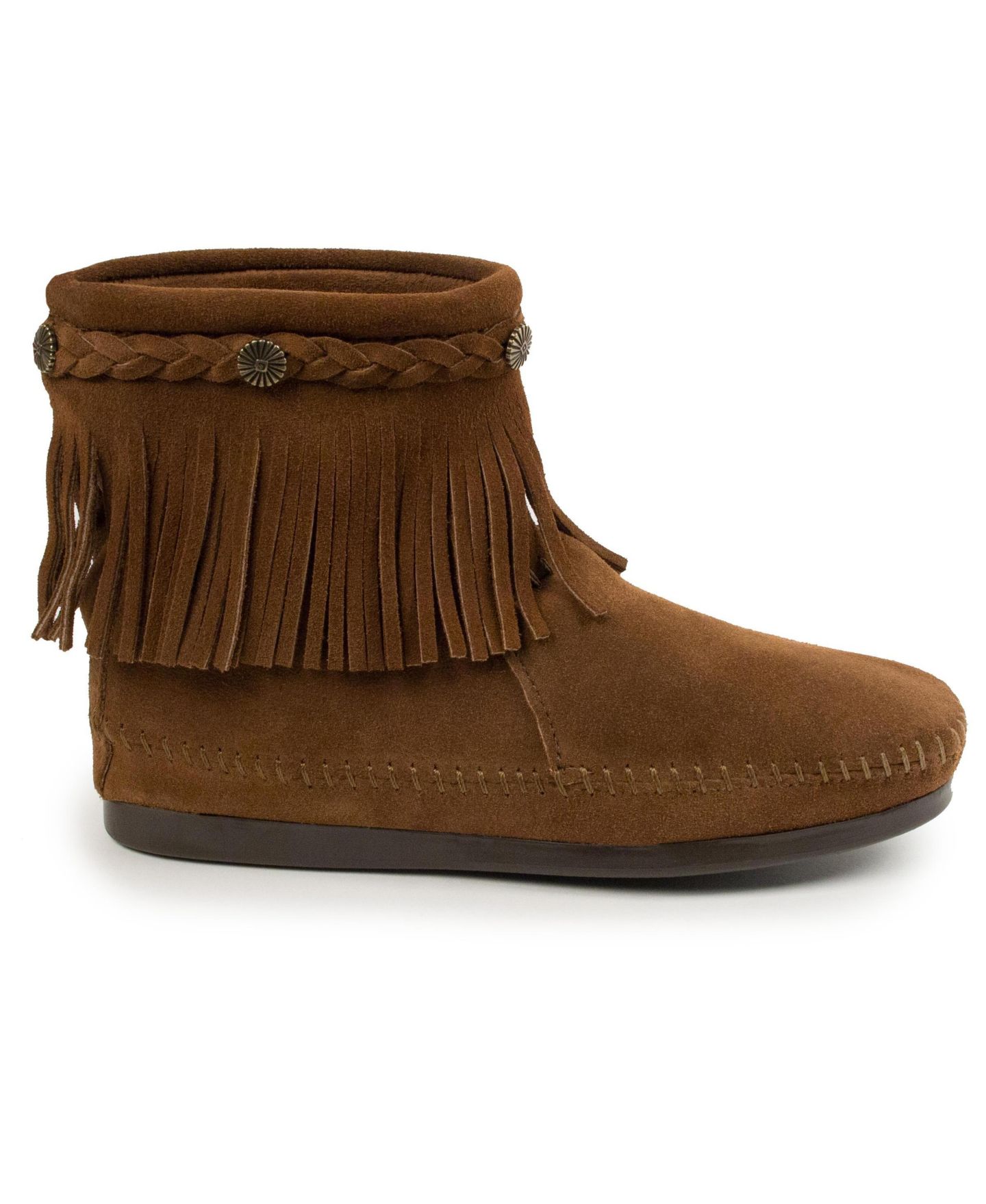 Женские ботинки Minnetonka Suede High Top Back Zip, цвет: Пыльный коричневый — фото 2