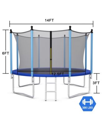 Jumping Exercise Recreational Bounce Trampoline for Kids W/Safety Enclosure