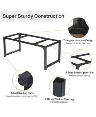 Rectangular Dinner Table with Heavy Duty Metal Legs,Industrial Kitchen Table for 6-8 Person