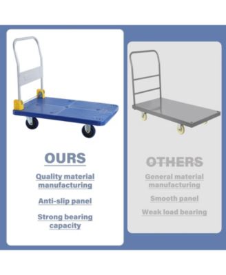 Foldable Push Hand Cart, Platform Truck with 880 lbs. Weight Capacity