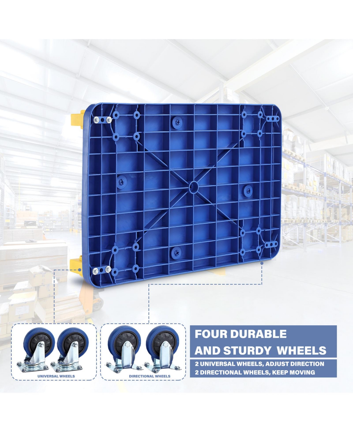Flynama Foldable Push Hand Cart, Platform Truck with lbs. Weight Capacity