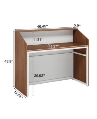 Retail Counter,Modern Front Desk Reception Room Table with Cable Grommet,Reception Desk with Counter