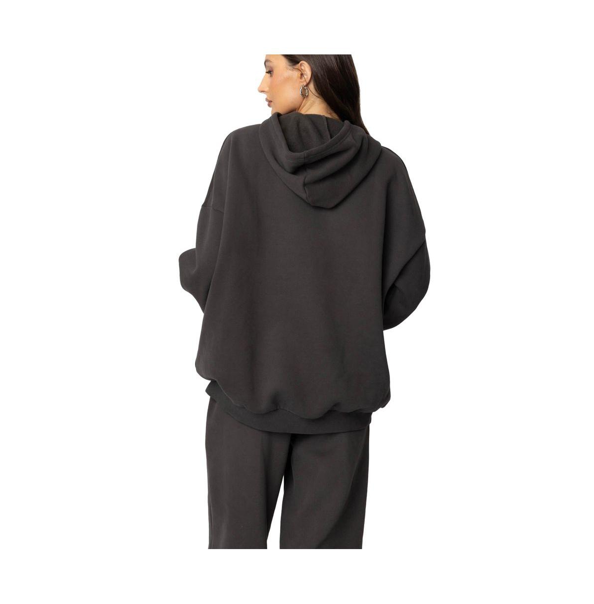 Edikted Women's Barcelona Oversized Hoodie - Dark-gray