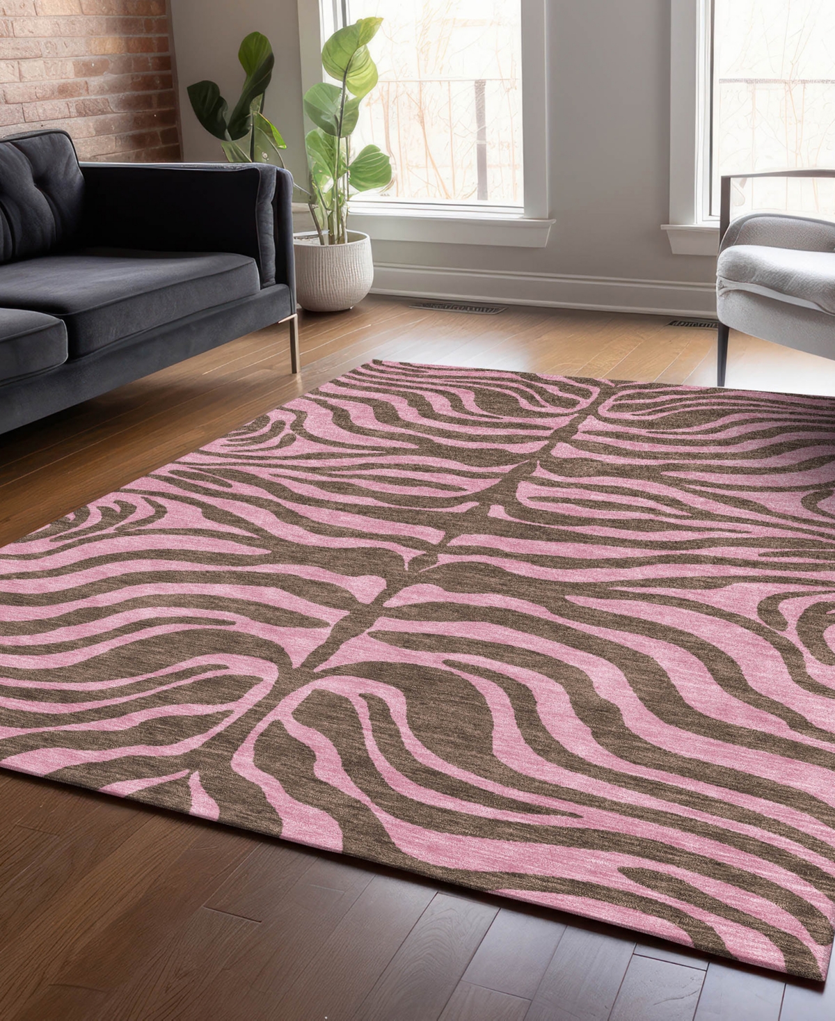 Addison Chantille Machine Washable Acn1043 9'x12' Area Rug In Brown
