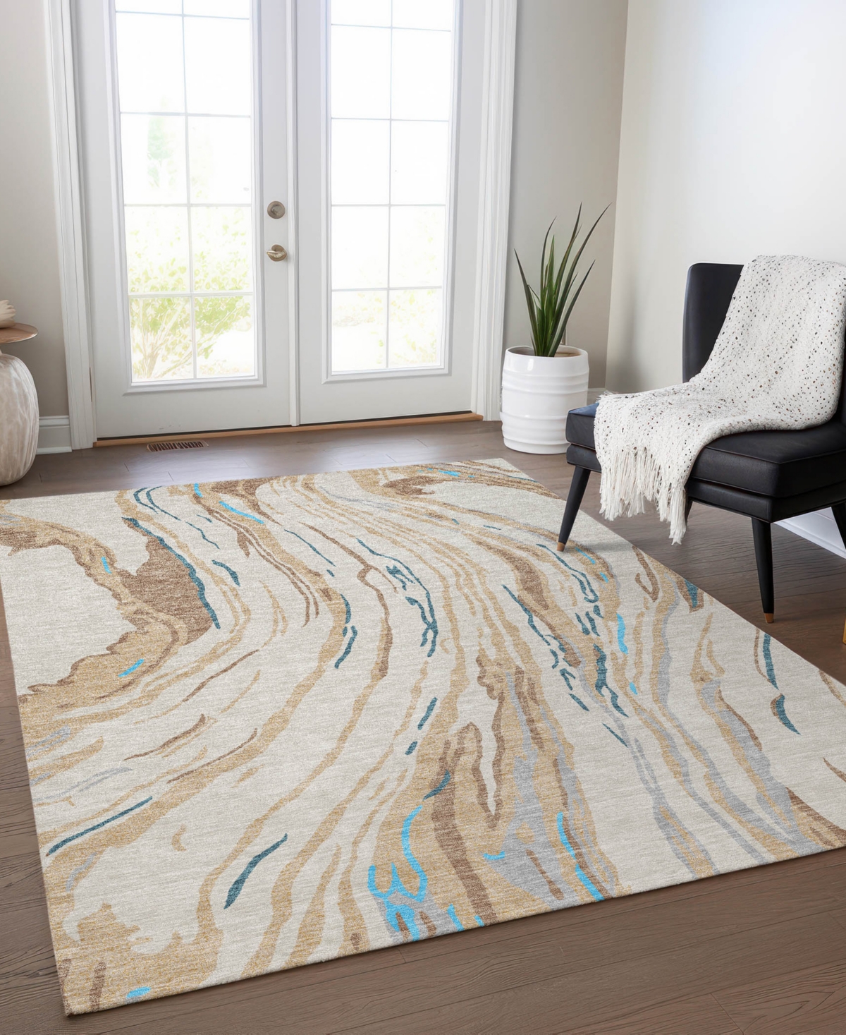 Addison Chantille Machine Washable Acn1037 8'x10' Area Rug In Beige