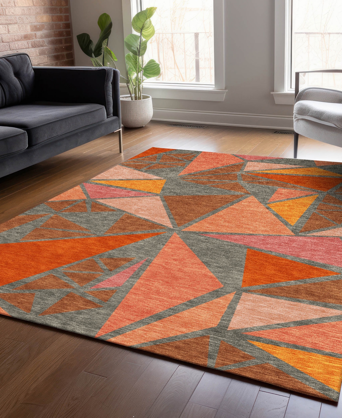 Addison Chantille Machine Washable Acn1039 8'x10' Area Rug In Rust