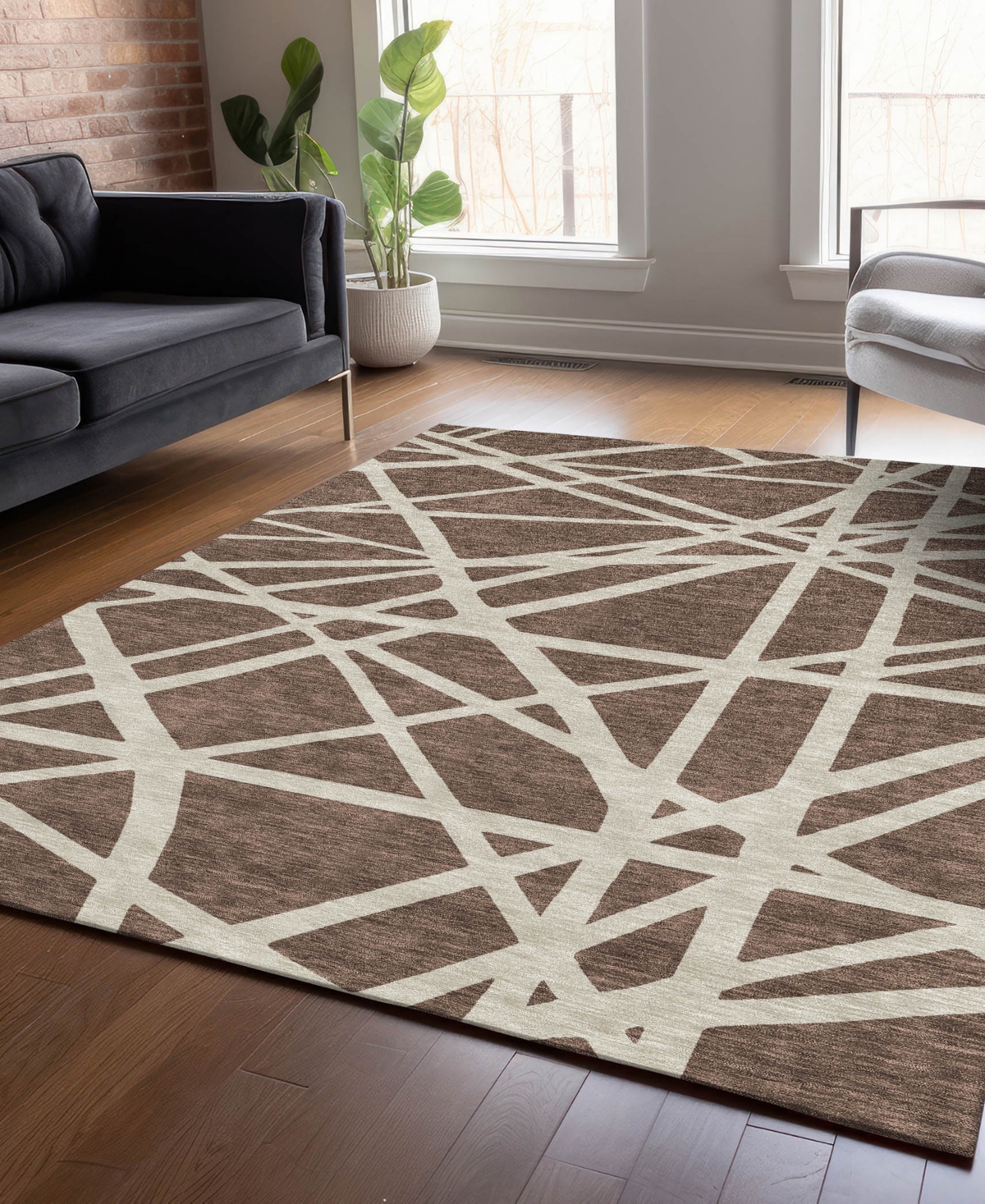 Addison Chantille Machine Washable Acn1040 2'6"x3'10" Area Rug In Brown