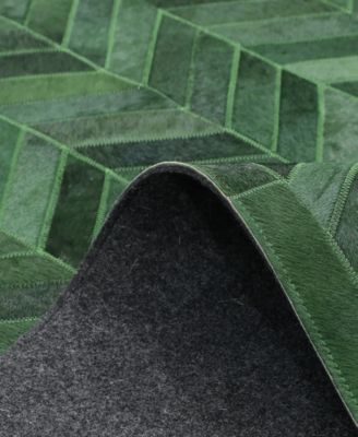Timeless Rug Designs Cowhide S3339 Rug Collection In Green