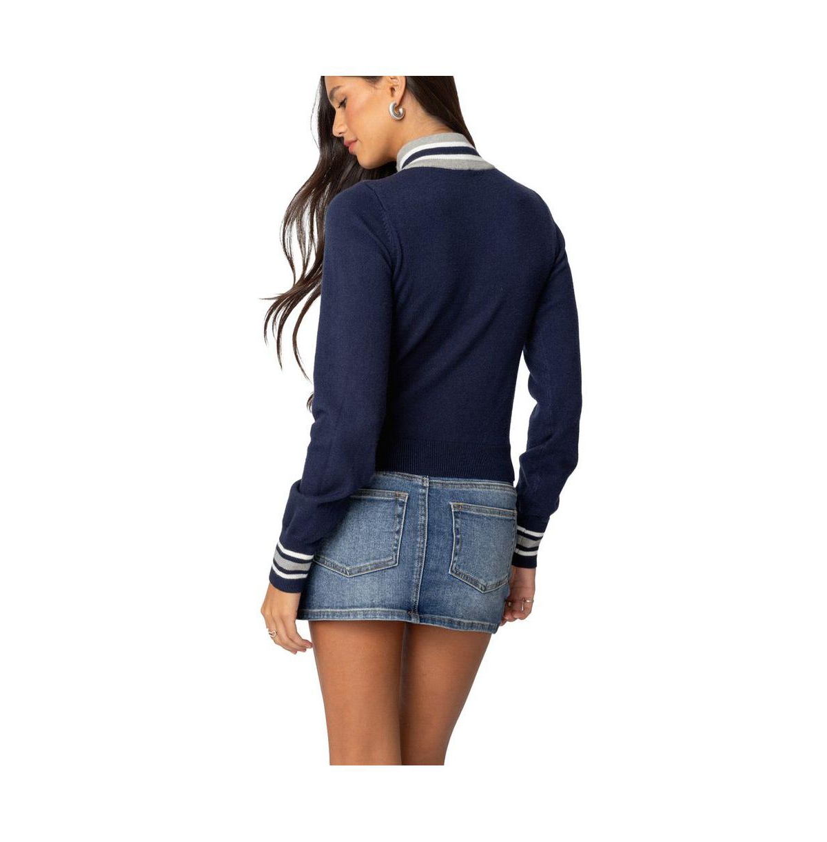 Edikted Women's Madisen Argyle Knit Cardigan