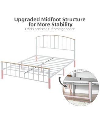 Queen Platform Bed Frame with Headboard & Footboard, Platform Bed Frame with 4 Storage Drawers