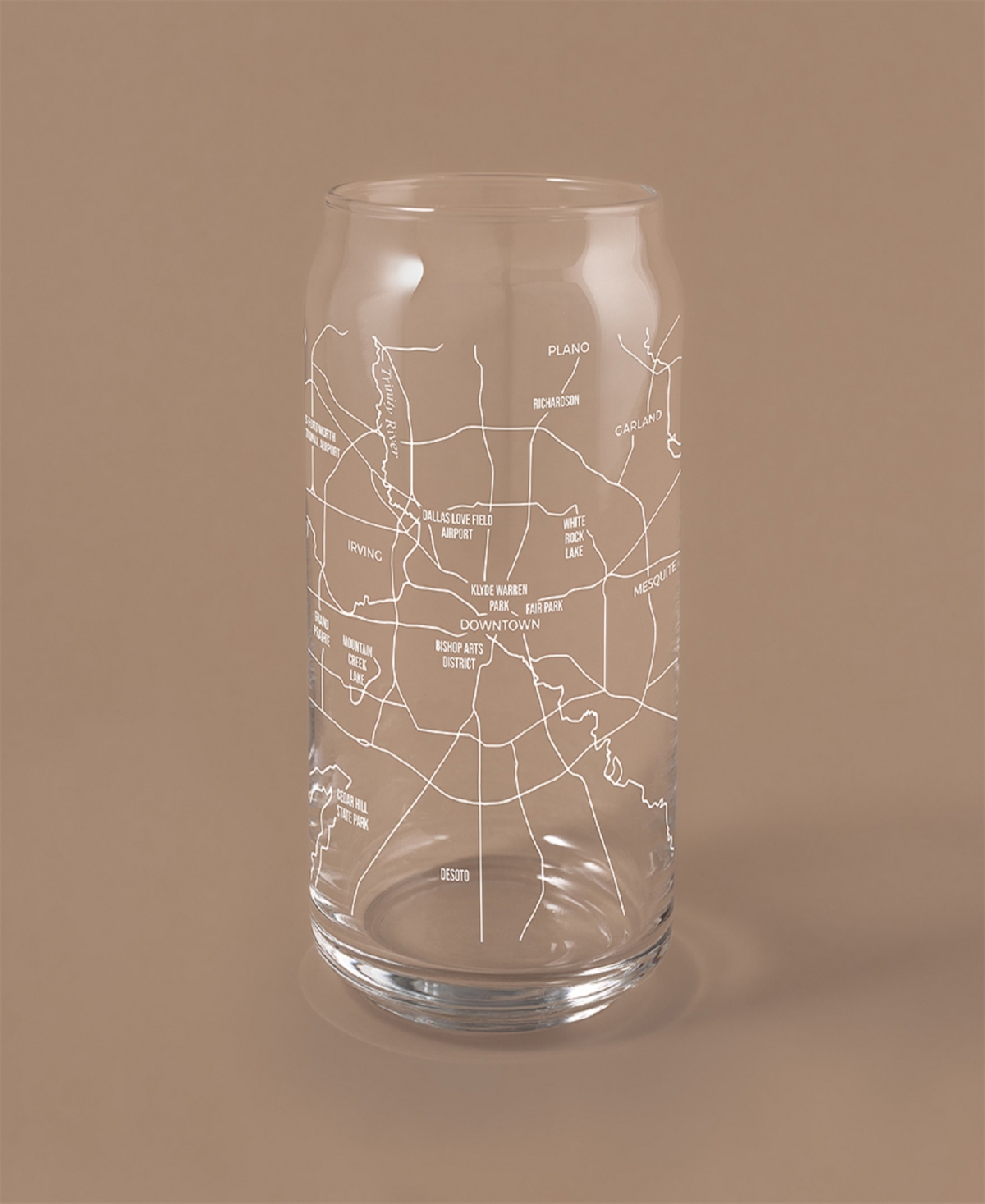 Narbo The Can Dallas Map Everyday Glassware, Set Of 2 In White