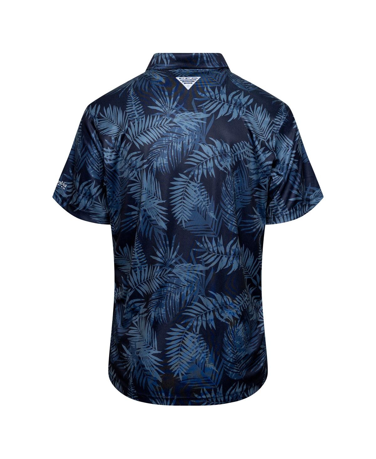 Columbia Men's Navy Dallas Cowboys Pfg Super Terminal Tackle Omni-shade Polo In Navy
