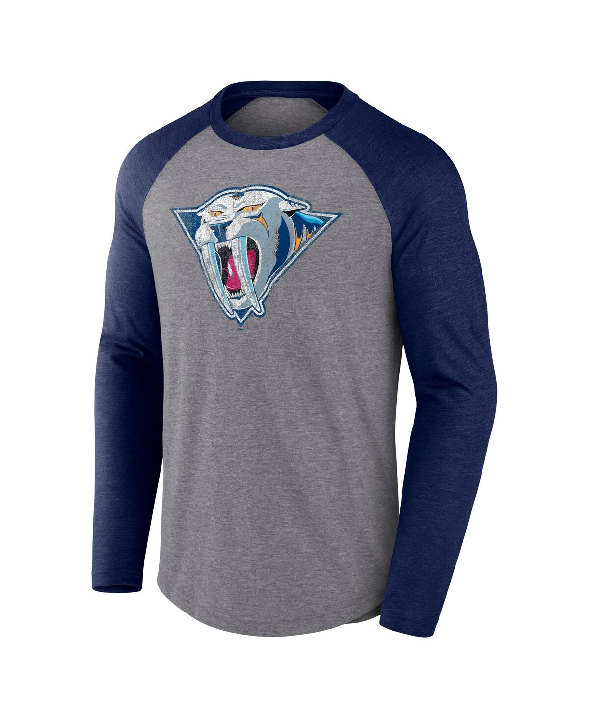 Fanatics Men's Heather Gray Nashville Predators Special Edition Long Sleeve Tri-blend Raglan T-shirt In Heather Gray