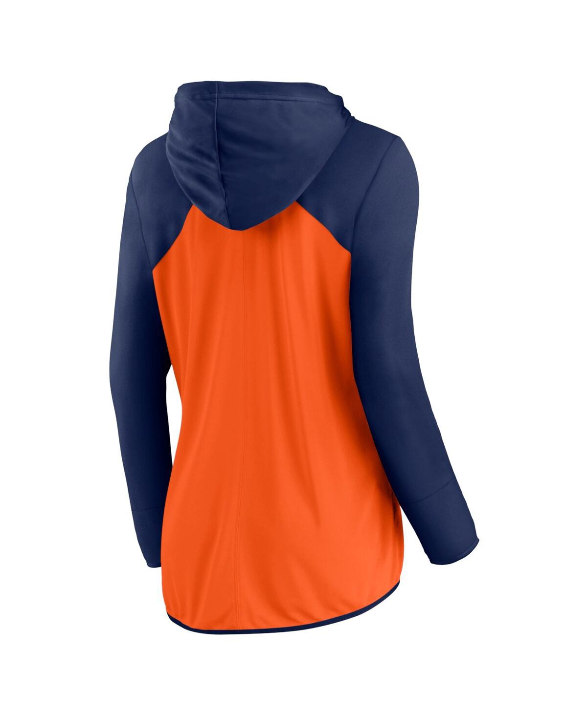 FANATICS WOMEN'S ORANGE/NAVY DENVER BRONCOS SCRIPT FULL-ZIP HOODIE 