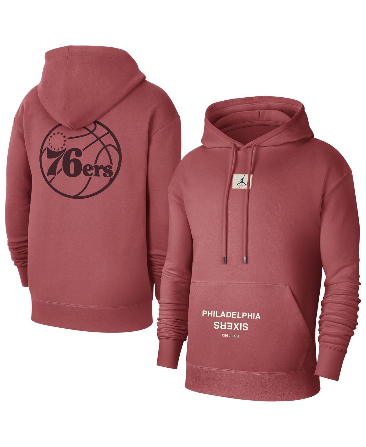 Men's Red Philadelphia 76ers Courtside Statement Edition Pullover Hoodie - Red