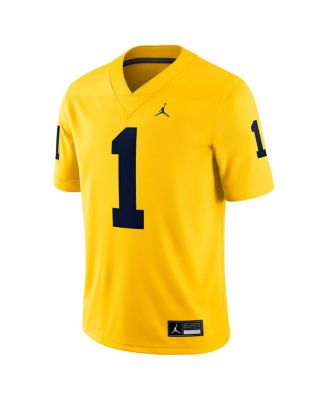Men's 1 Maize Michigan Wolverines Alternate Game Jersey
