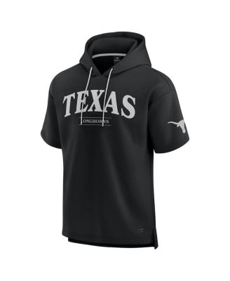 Men's Black Texas Longhorns Ready Short Sleeve Pullover Hoodie