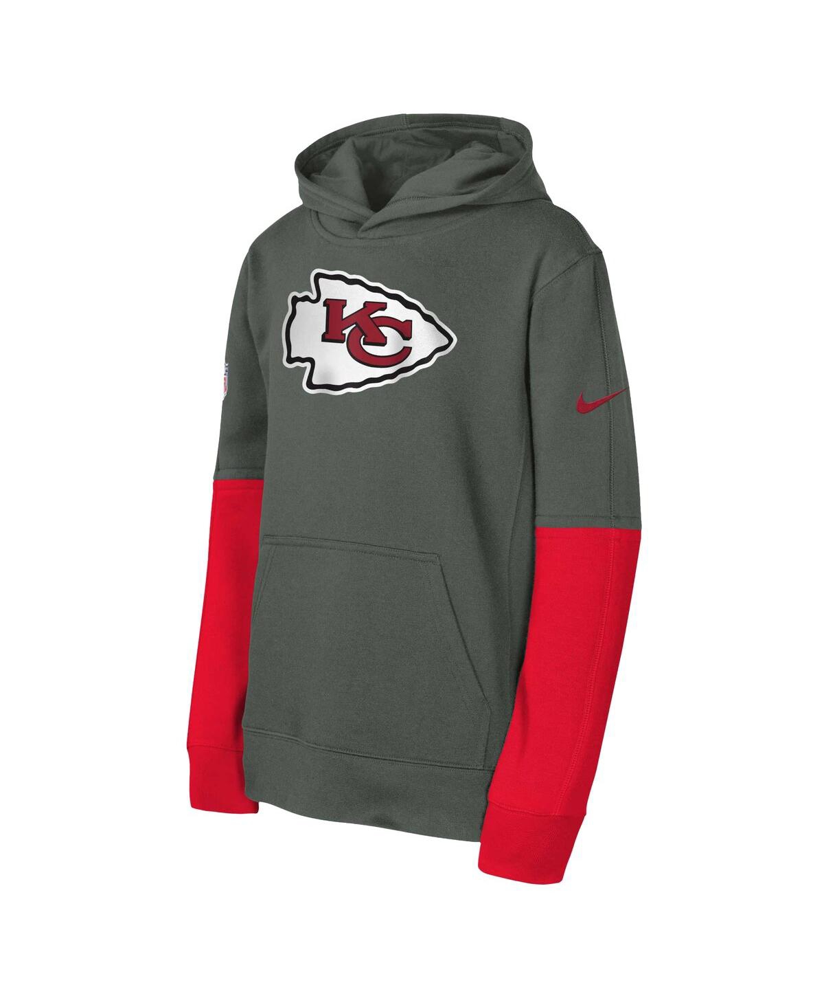 Nike Big Boys and GirlsKansas City Chiefs Team Issue Club Pullover Hoodie - Anthracite
