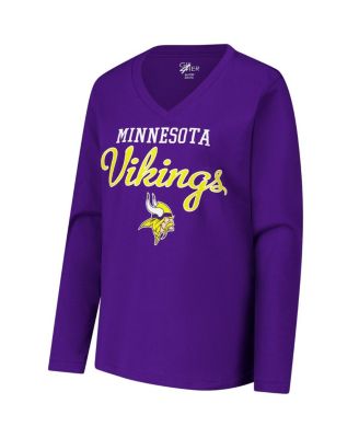 Women's Purple Minnesota Vikings Post Season Long Sleeve V-Neck T-Shirt
