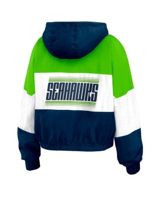 Women's Royal Seattle Seahawks Color Block Full-zip Windbreaker Jacket
