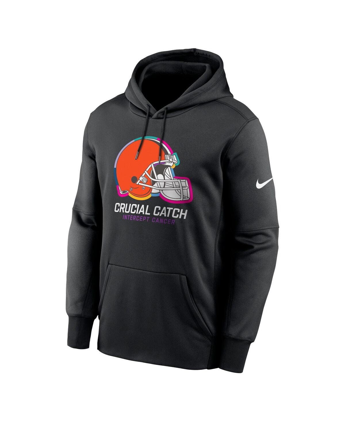 Nike Men's Black Cleveland Browns 2024 Nfl Crucial Catch Performance Fleece Pullover Hoodie In Black