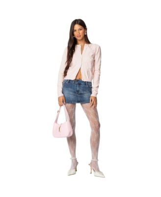 Women's Contrast Bow Knit Cardigan