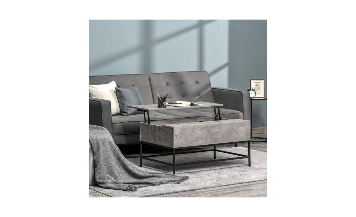 Slickblue Top Coffee Table with Modern Design,Finish - Grey