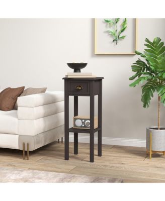 2-Tier Side Table with Drawer Shelf, End Table,
