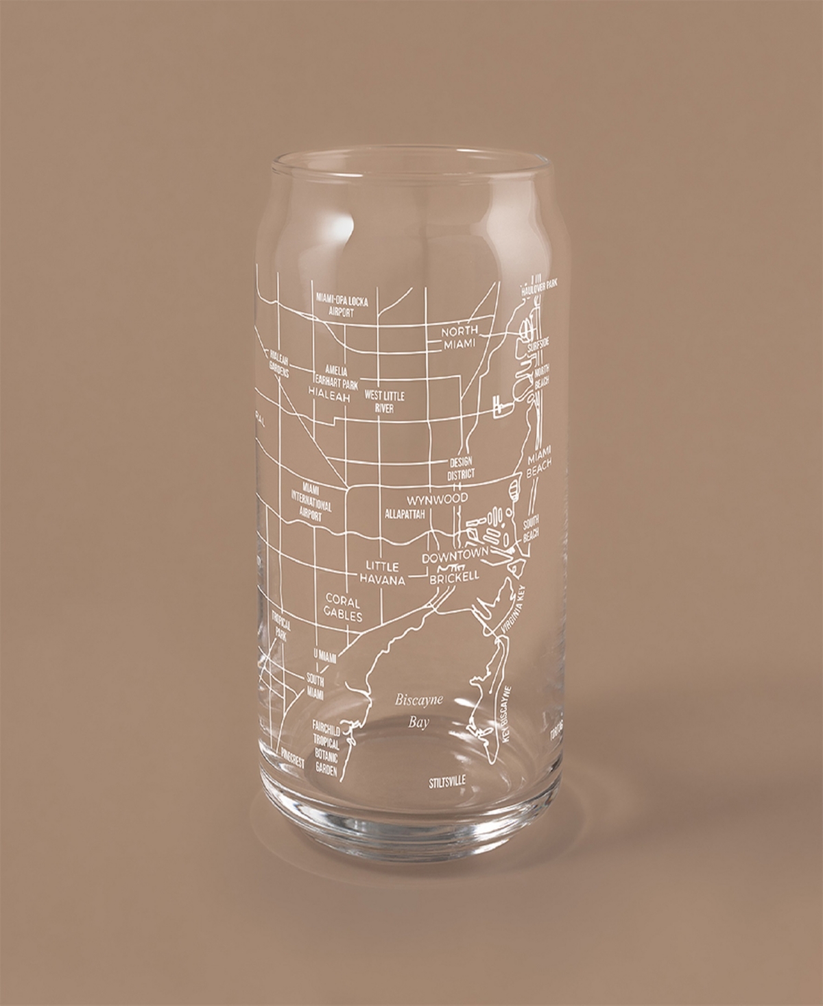Narbo The Can Miami Map Everyday Glassware, Set Of 2 In White