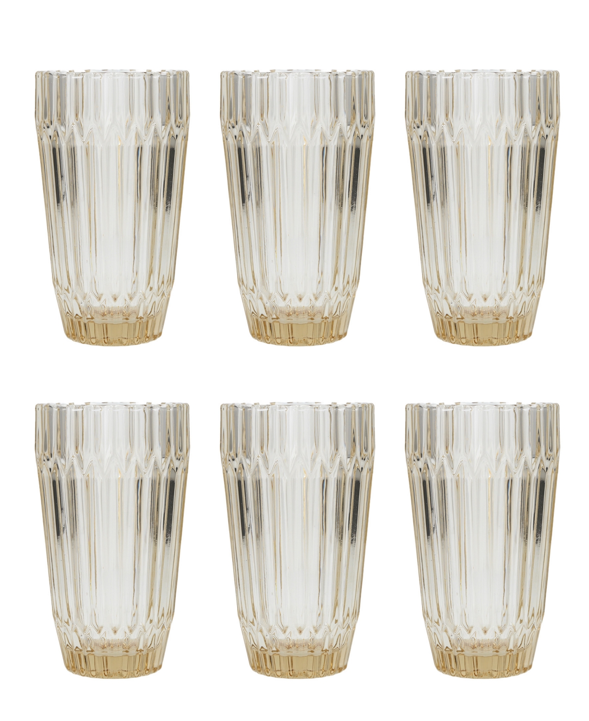 Fortessa Archie Set Of 6 Green Iced Beverage Glasses In Ginger Gold